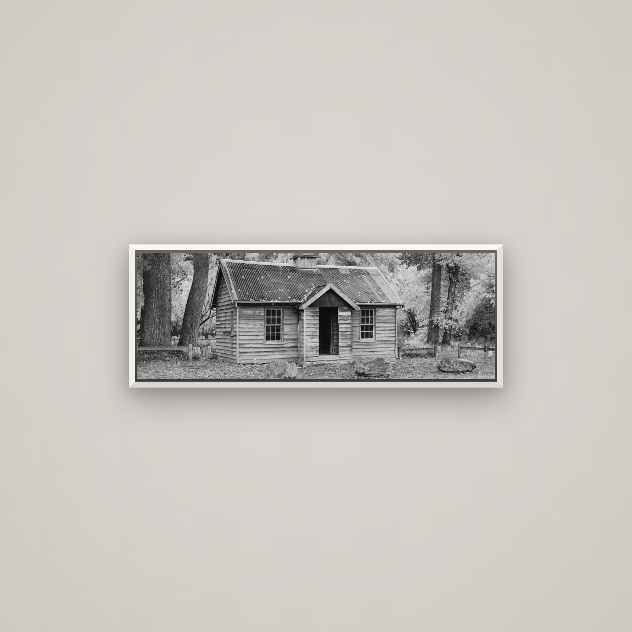 Law and Order, Arrowtown — Basel White, 85×30 cm. New Zealand fine art wall art by Stephen Milner.
