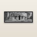 Law and Order, Arrowtown — black float frame canvas, 152 × 56 cm. New Zealand fine art landscape wall art by Stephen Milner.