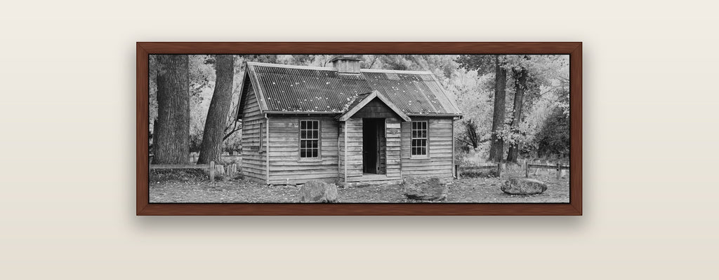 Law and Order, Arrowtown — brown float frame framed canvas print. New Zealand fine art landscape wall art by Stephen Milner.