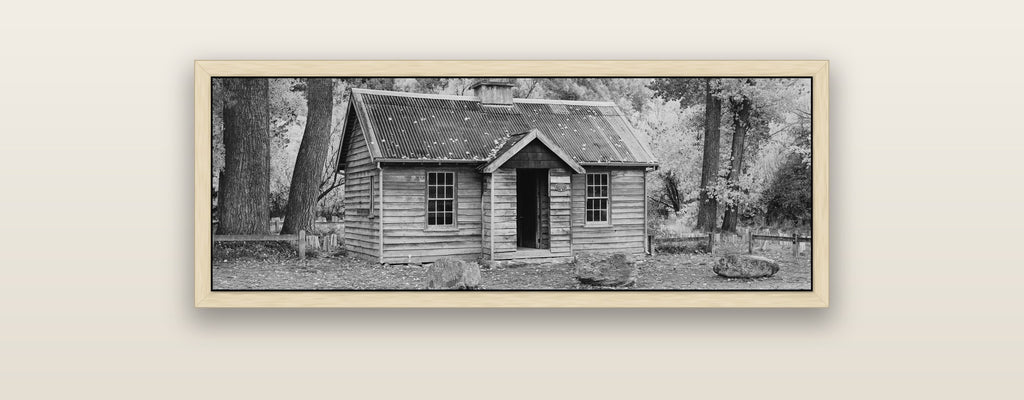 Law and Order, Arrowtown — natural float frame framed canvas print. New Zealand fine art landscape wall art by Stephen Milner.