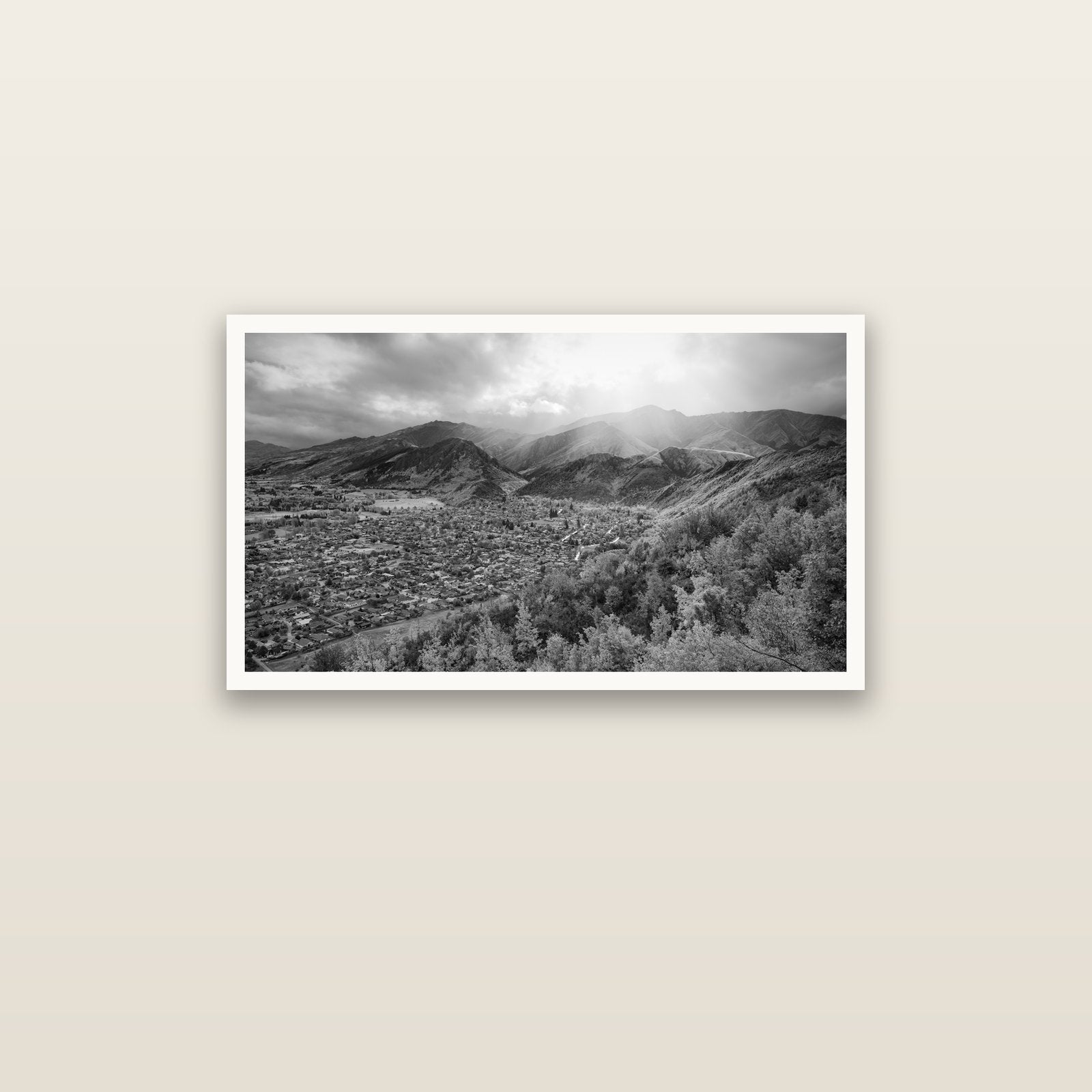 Light Over the Valley, Arrowtown — Hahnemühle fine art print, 91 × 51 cm. New Zealand fine art landscape photography by Stephen Milner.