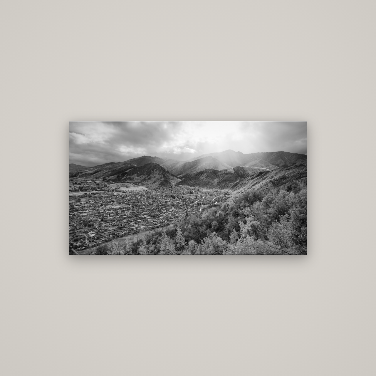 Light Over the Valley, Arrowtown — No frame, 107×60 cm. New Zealand fine art wall art by Stephen Milner.