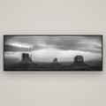 Majestic Guardians, Monument Valley Sunset Spectacle — Basel Black, 198×70 cm. New Zealand fine art wall art by Stephen Milner.