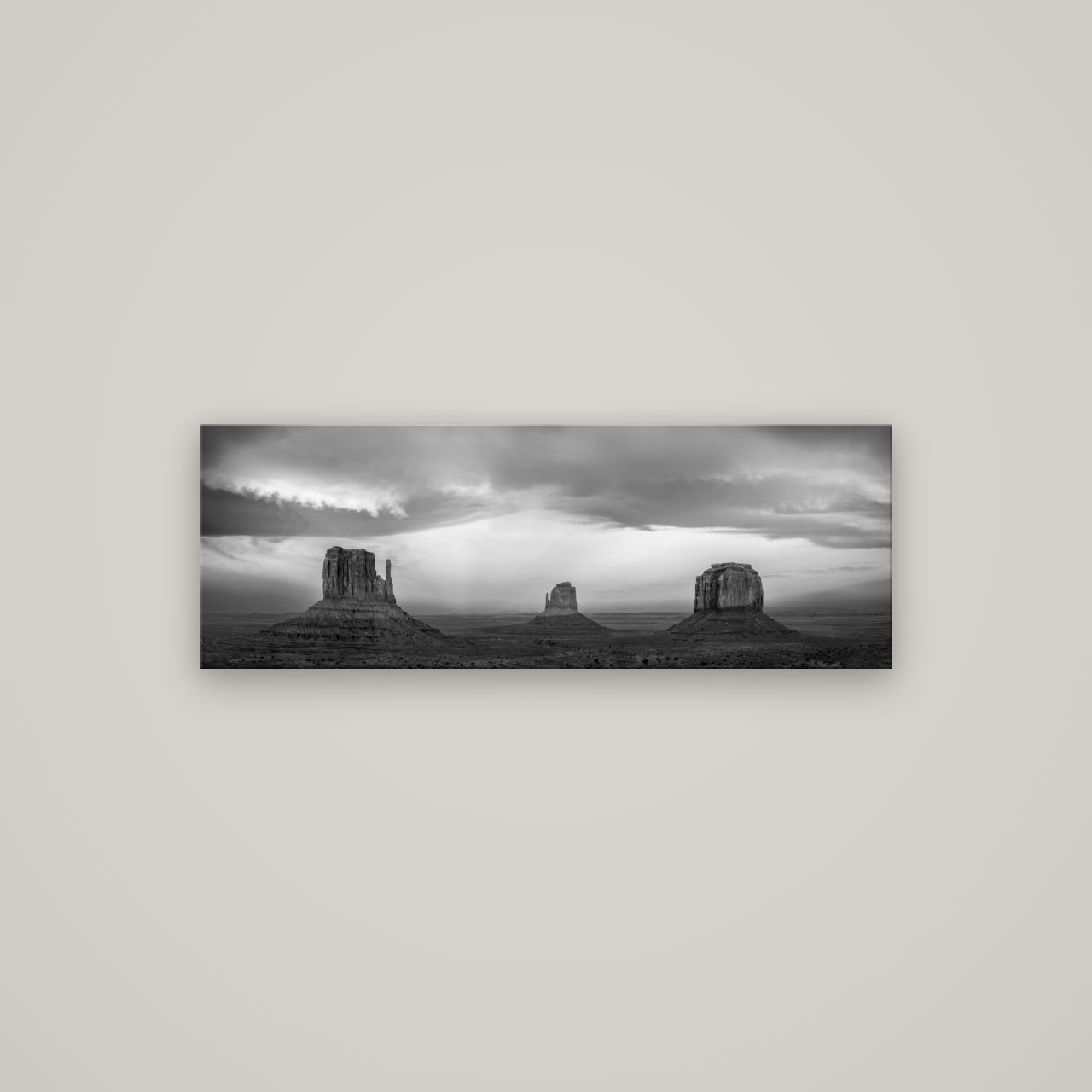Majestic Guardians, Monument Valley Sunset Spectacle — No frame, 113×40 cm. New Zealand fine art wall art by Stephen Milner.