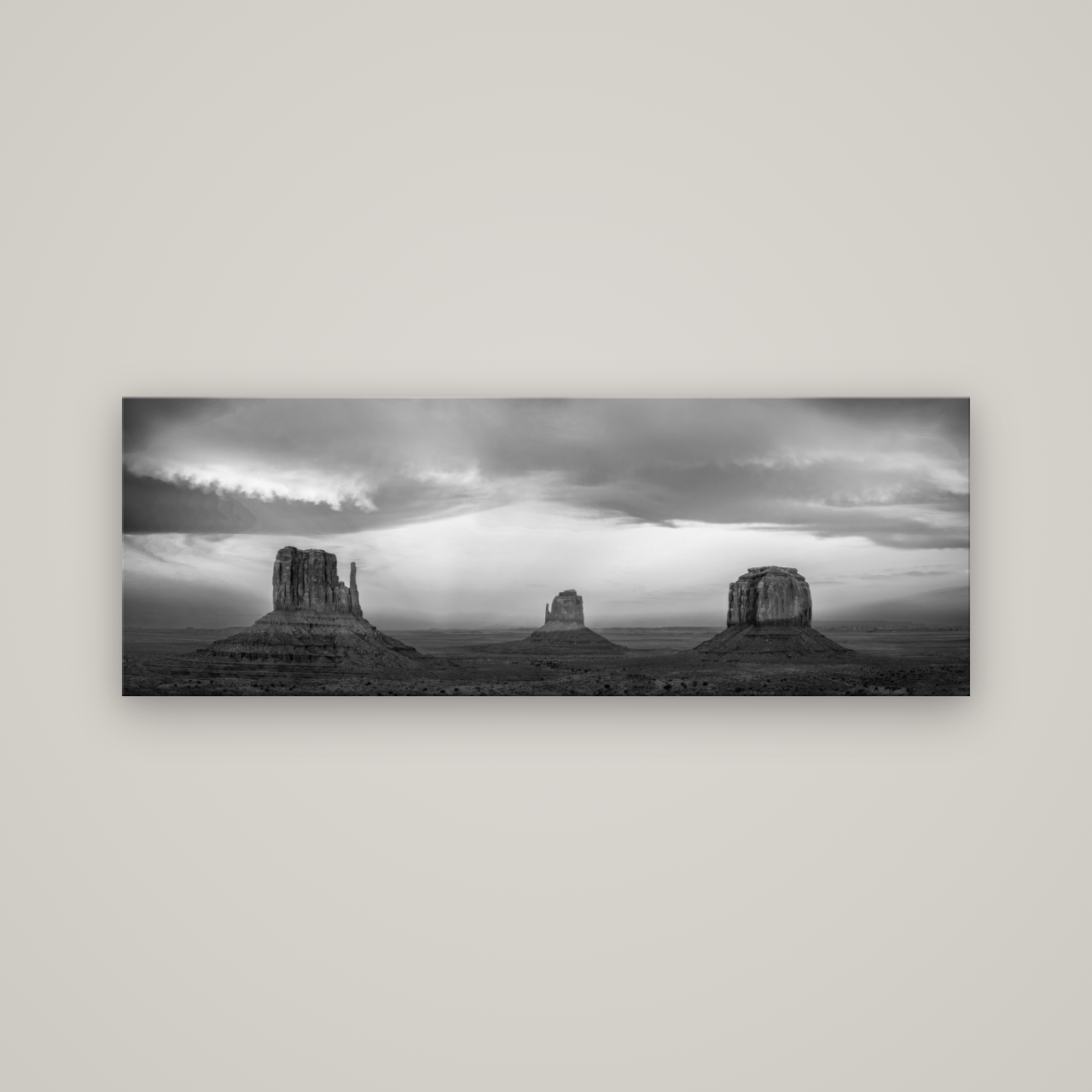 Majestic Guardians, Monument Valley Sunset Spectacle — No frame, 170×60 cm. New Zealand fine art wall art by Stephen Milner.