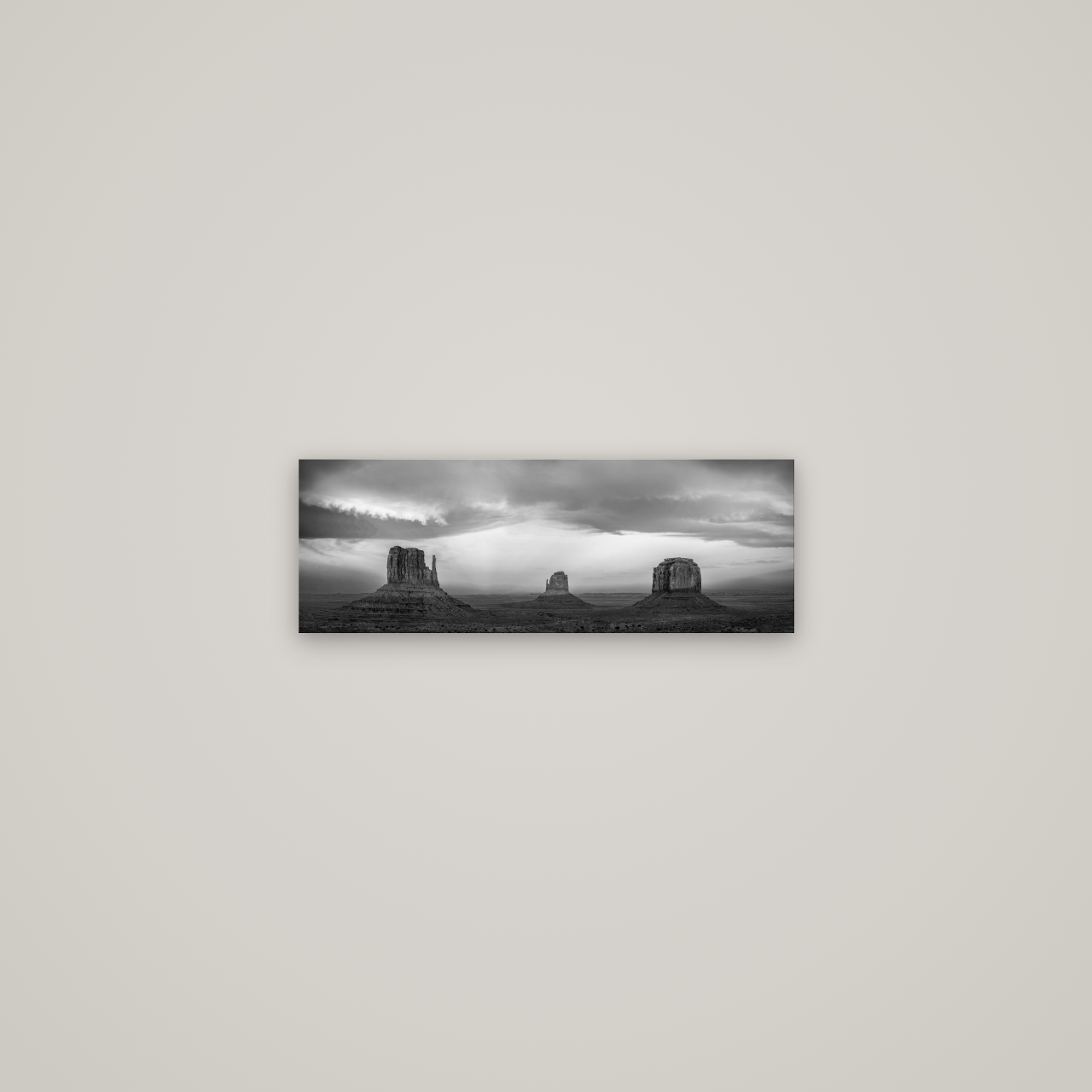 Majestic Guardians, Monument Valley Sunset Spectacle — No frame, 57×20 cm. New Zealand fine art wall art by Stephen Milner.