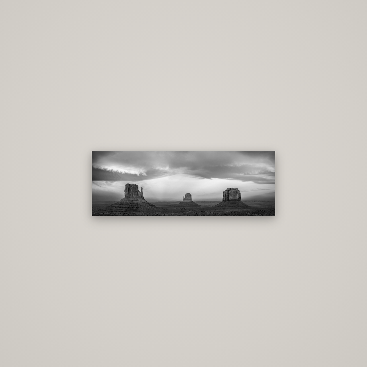 Majestic Guardians, Monument Valley Sunset Spectacle — No frame, 68×24 cm. New Zealand fine art wall art by Stephen Milner.