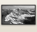 Majestic Reverie, Mount Sefton's Sunset Serenade — black float frame canvas, 200 × 130 cm. New Zealand fine art landscape wall art by Stephen Milner.