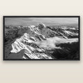 Majestic Reverie, Mount Sefton's Sunset Serenade — black float frame canvas, 200 × 130 cm. New Zealand fine art landscape wall art by Stephen Milner.
