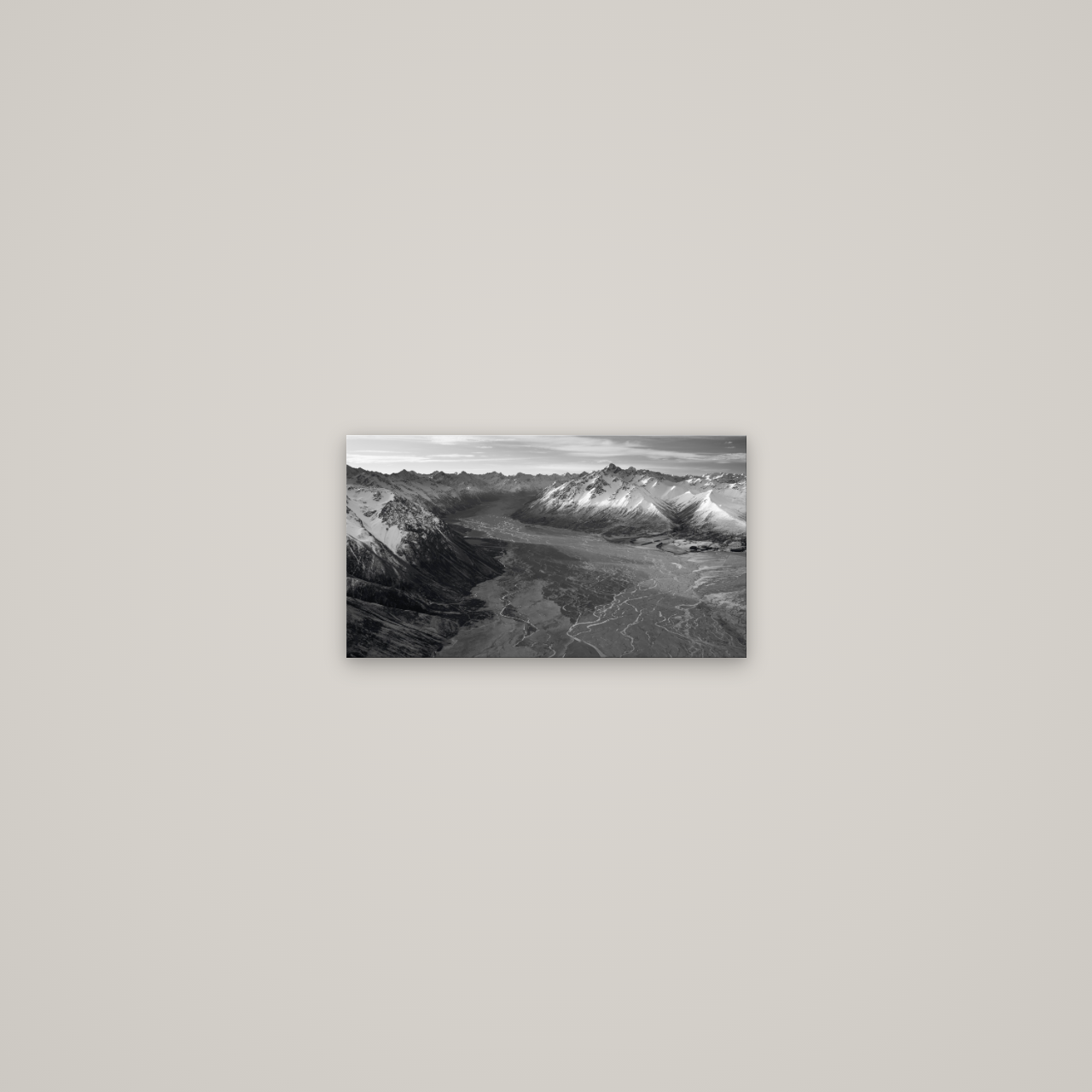 Majestic Solitude, Godley Valley's Embrace — No frame, 36×20 cm. New Zealand fine art wall art by Stephen Milner.