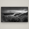 Marlborough Dawn Unveiled, Picton — Basel Black Matte, 196×110 cm. New Zealand fine art wall art by Stephen Milner.