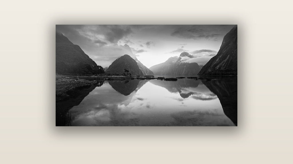 Mitre Peak, Milford Sound — acrylic glass print. New Zealand fine art landscape wall art by Stephen Milner.