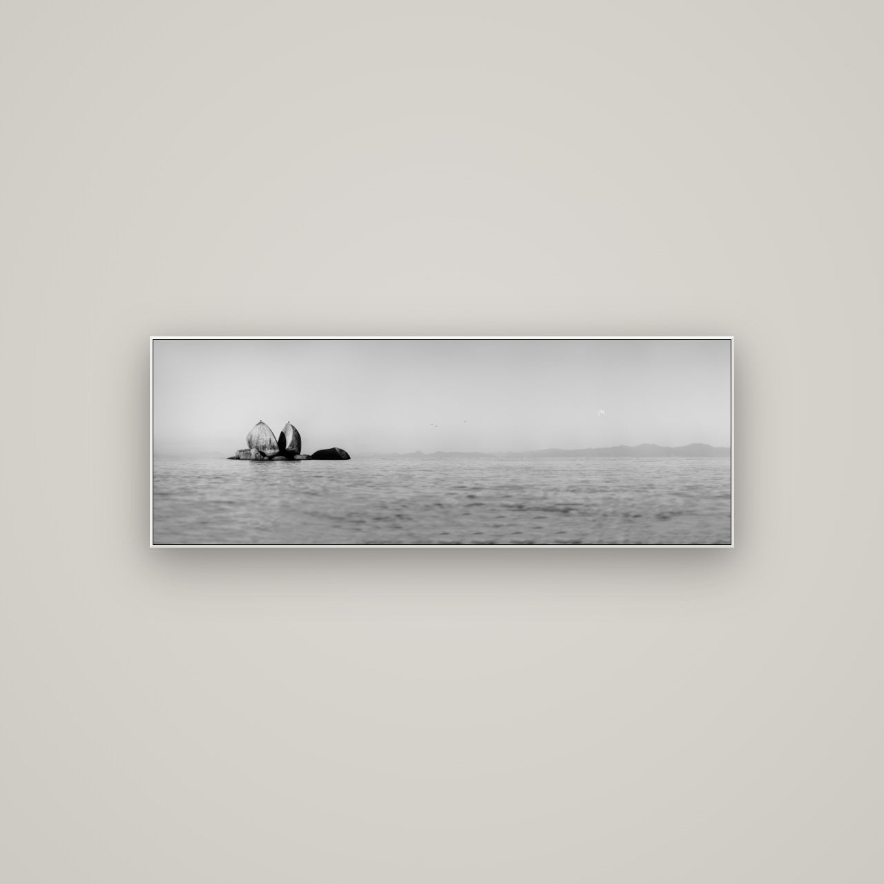Moonlit Serenity, Split Apple's Secret — ArtBox White, 113×40 cm. New Zealand fine art wall art by Stephen Milner.