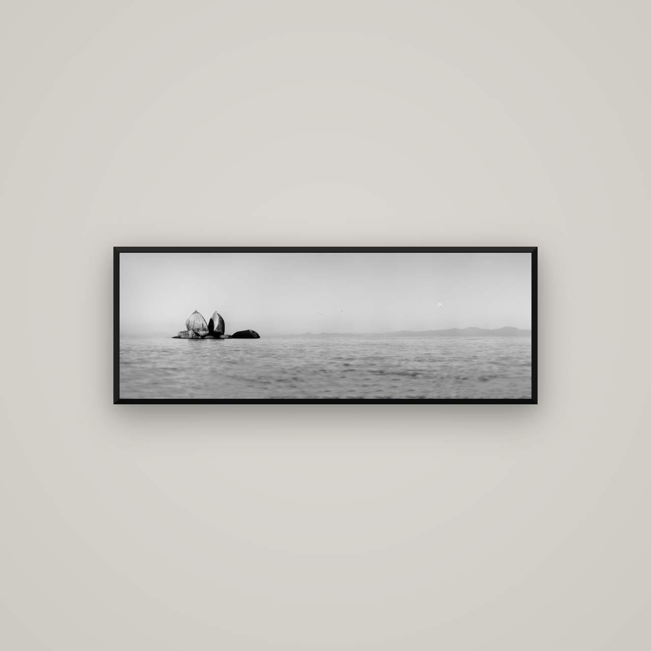 Moonlit Serenity, Split Apple's Secret — Basel Black Matte, 113×40 cm. New Zealand fine art wall art by Stephen Milner.