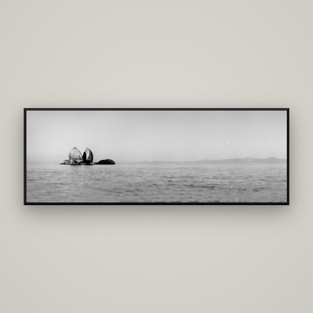 Moonlit Serenity, Split Apple's Secret — Basel Black Matte, 170×60 cm. New Zealand fine art wall art by Stephen Milner.