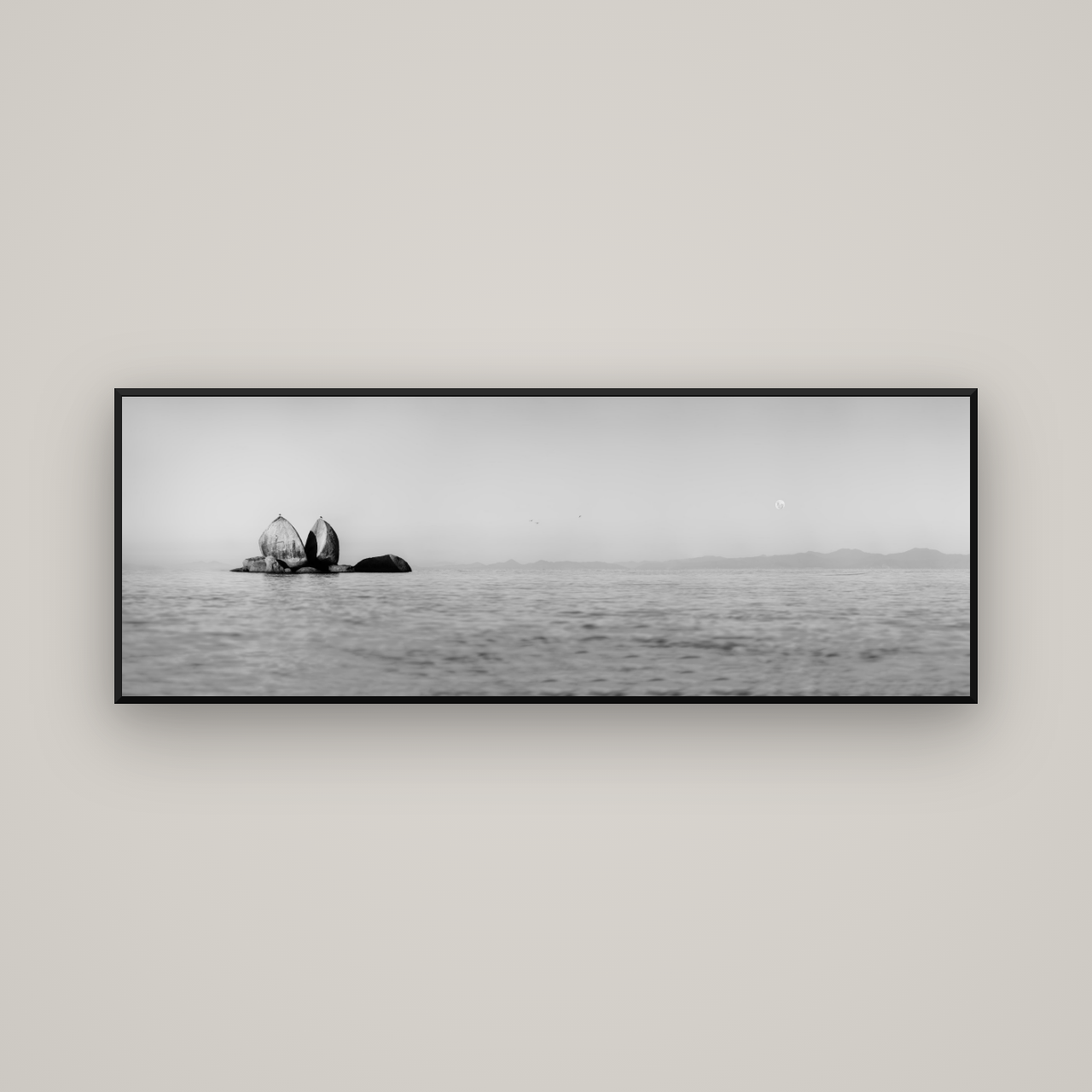 Moonlit Serenity, Split Apple's Secret — Basel Black Matte, 170×60 cm. New Zealand fine art wall art by Stephen Milner.