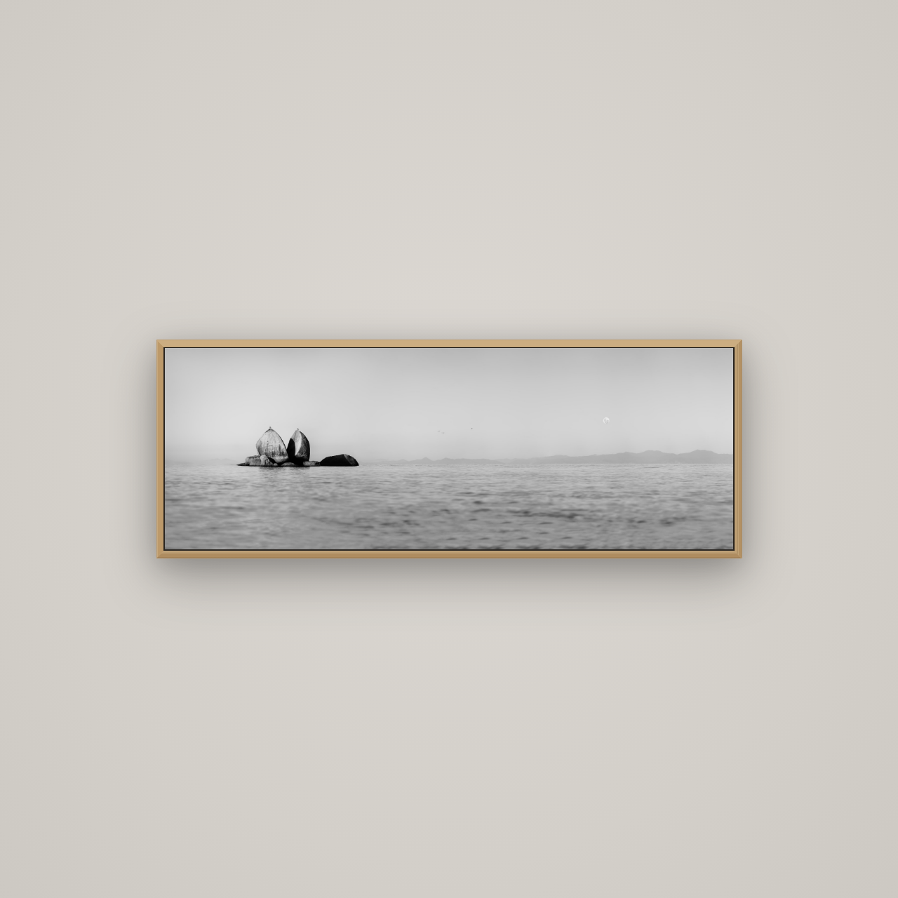 Moonlit Serenity, Split Apple's Secret, Basel Natural Oak, 113×40 cm. New Zealand fine art wall art by Stephen Milner.