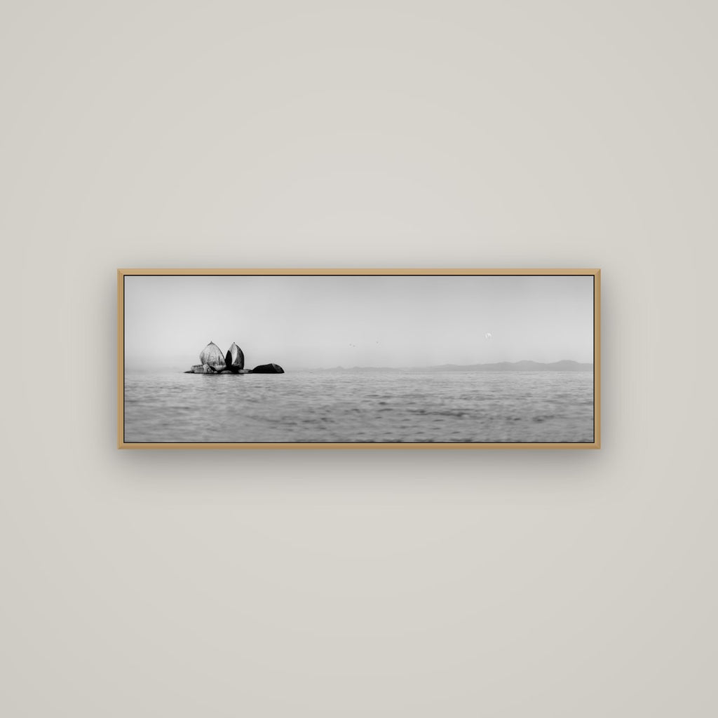 Moonlit Serenity, Split Apple's Secret, Basel Natural Oak, 113×40 cm. New Zealand fine art wall art by Stephen Milner.