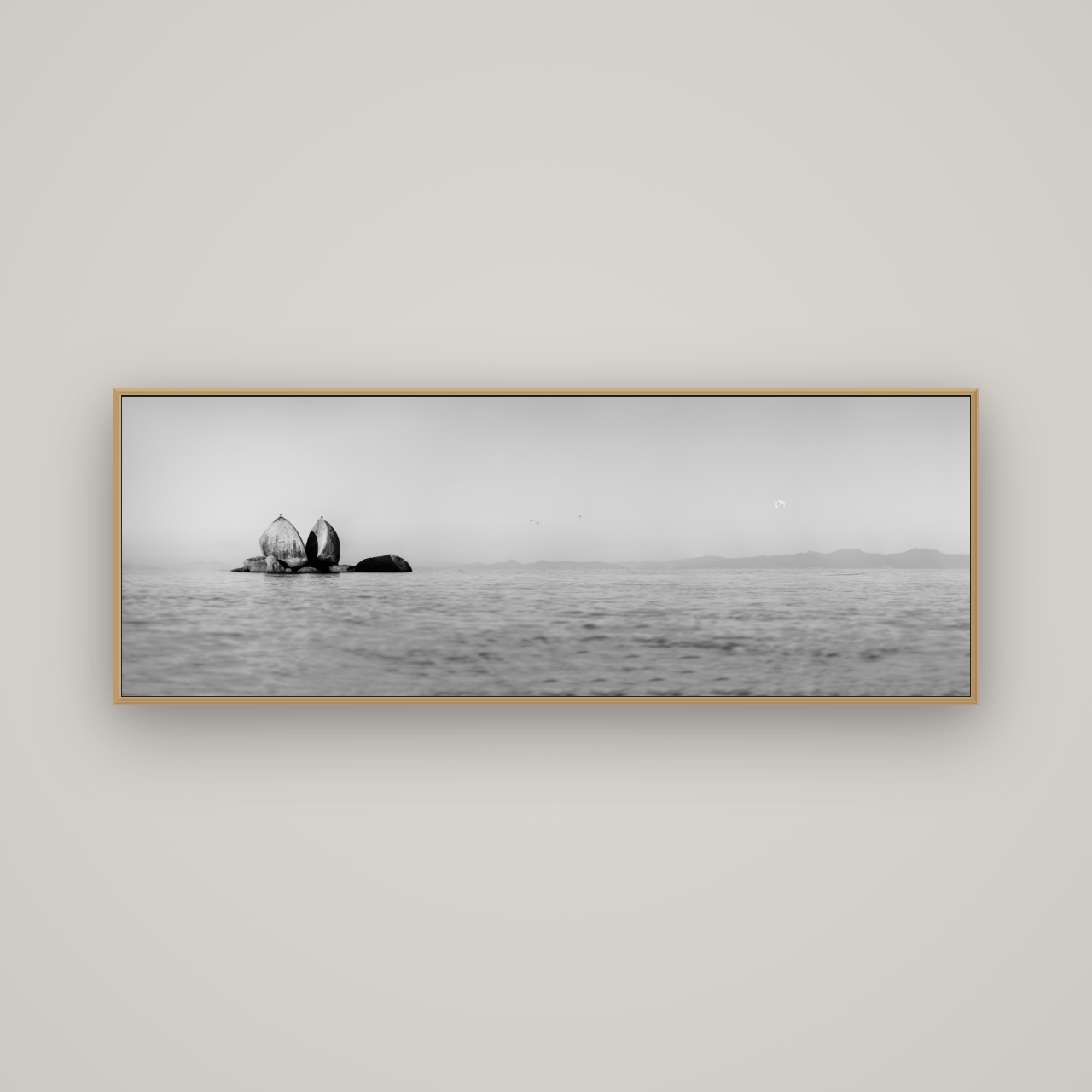 Moonlit Serenity, Split Apple's Secret, Basel Natural Oak, 170×60 cm. New Zealand fine art wall art by Stephen Milner.
