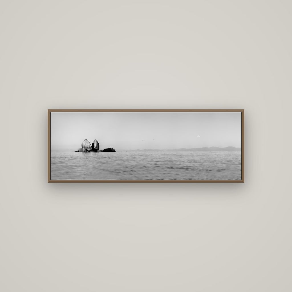Moonlit Serenity, Split Apple's Secret, Basel Walnut, 113×40 cm. New Zealand fine art wall art by Stephen Milner.