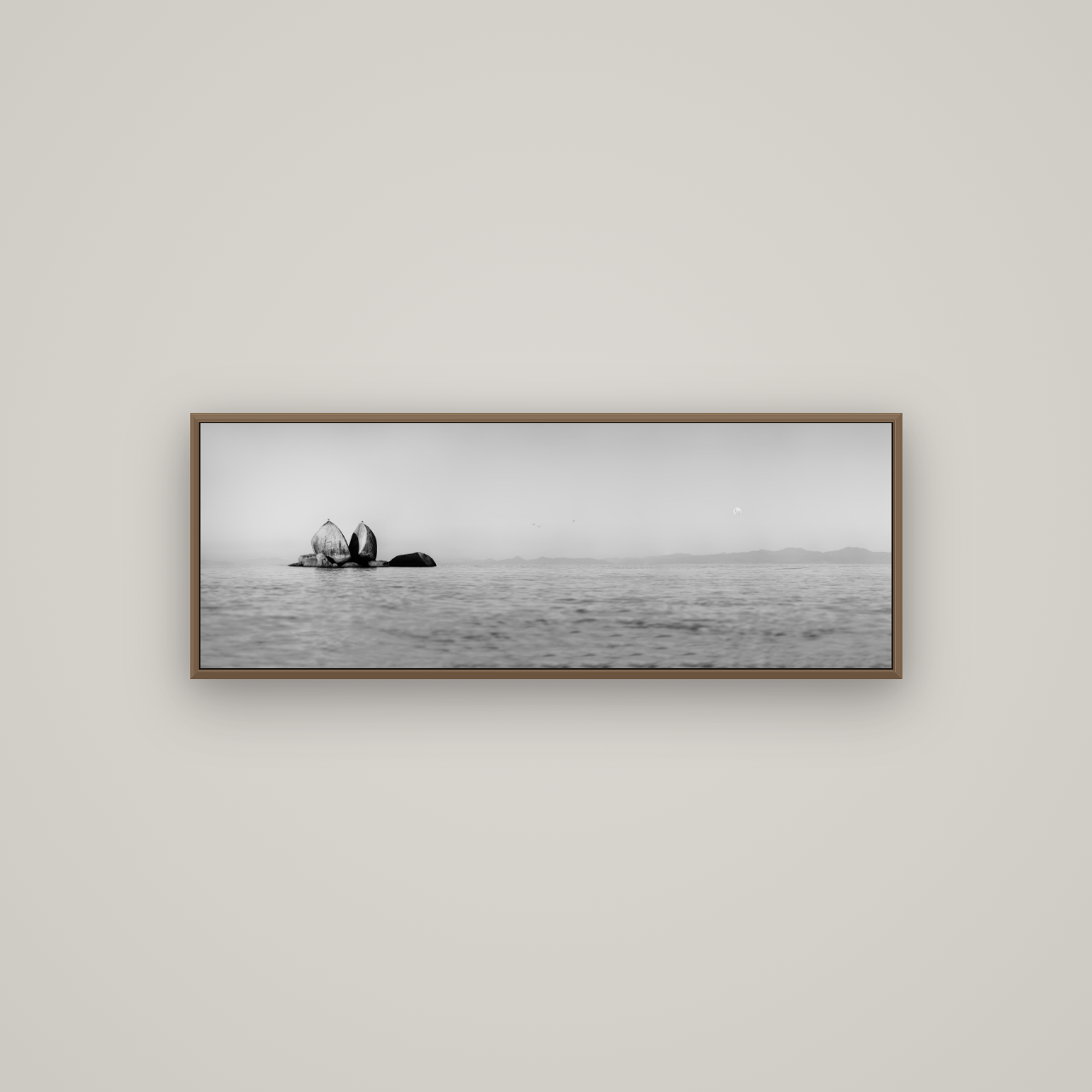 Moonlit Serenity, Split Apple's Secret, Basel Walnut, 113×40 cm. New Zealand fine art wall art by Stephen Milner.