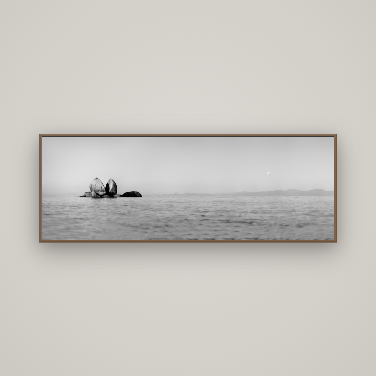 Moonlit Serenity, Split Apple's Secret, Basel Walnut, 170×60 cm. New Zealand fine art wall art by Stephen Milner.