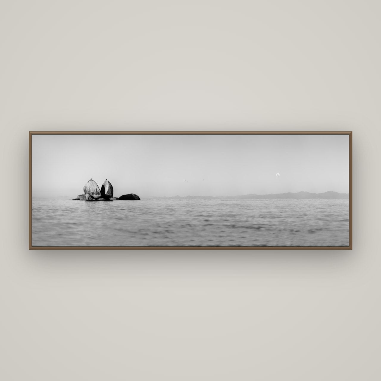 Moonlit Serenity, Split Apple's Secret, Basel Walnut, 170×60 cm. New Zealand fine art wall art by Stephen Milner.