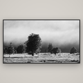 Morning Mist, Fox Valley — Basel Black Matte, 196×110 cm. New Zealand fine art wall art by Stephen Milner.