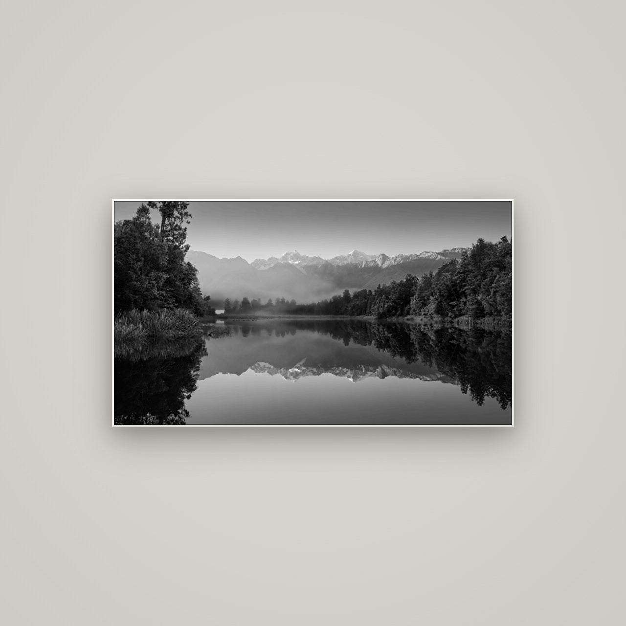 Mountain Majesty, West Coast — ArtBox White, 107×60 cm. New Zealand fine art wall art by Stephen Milner.