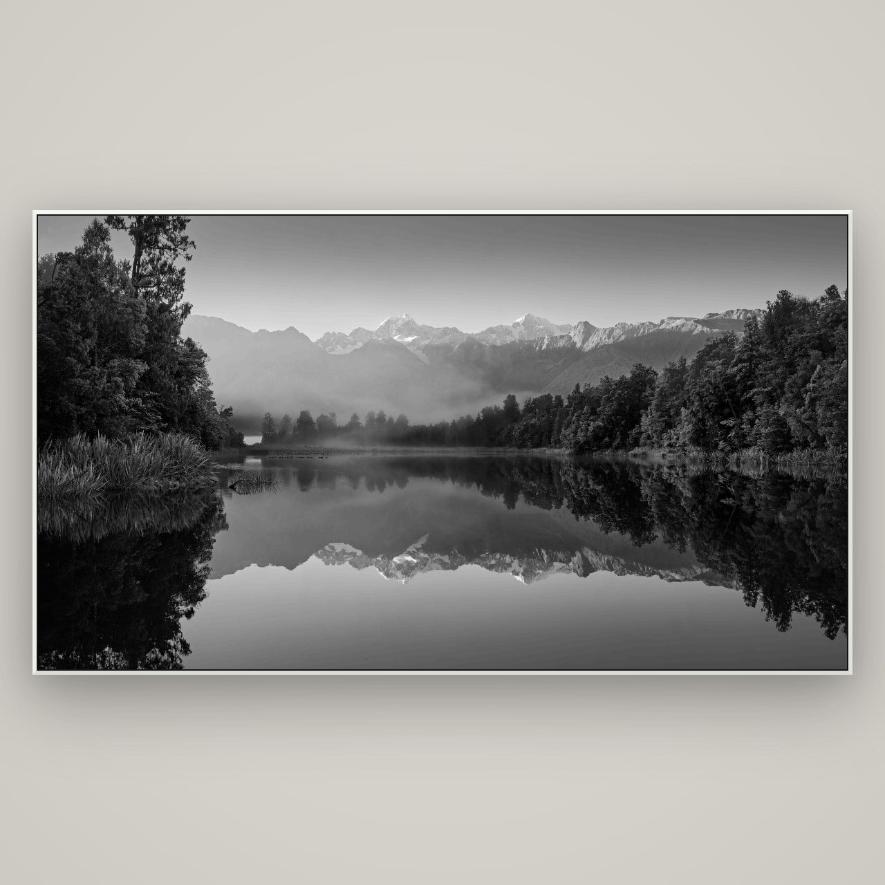 Mountain Majesty, West Coast — ArtBox White, 196×110 cm. New Zealand fine art wall art by Stephen Milner.
