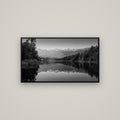 Mountain Majesty, West Coast — Basel Black, 107×60 cm. New Zealand fine art wall art by Stephen Milner.