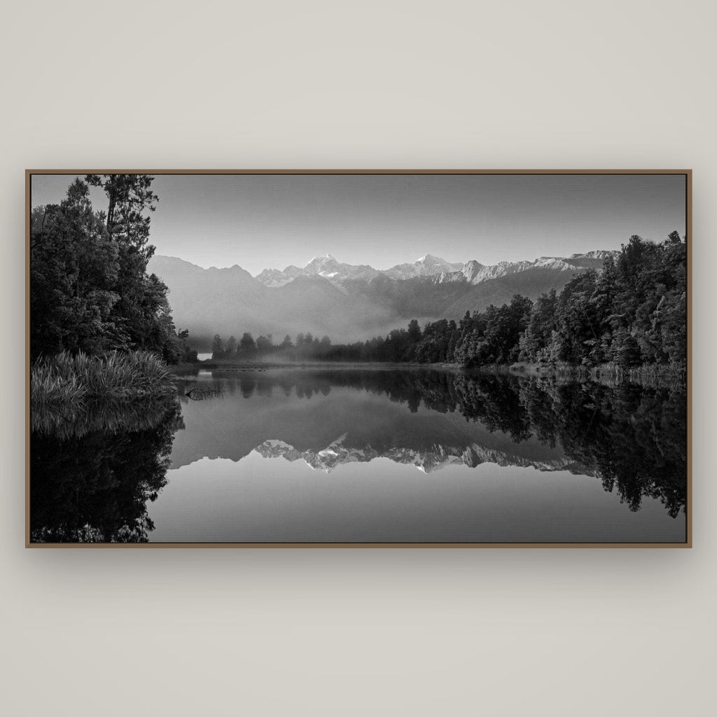 Mountain Majesty, West Coast, Basel Walnut, 196×110 cm. New Zealand fine art wall art by Stephen Milner.