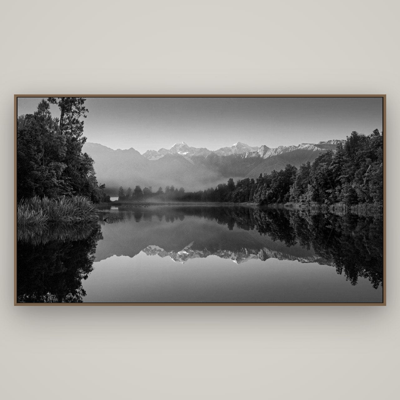 Mountain Majesty, West Coast, Basel Walnut, 196×110 cm. New Zealand fine art wall art by Stephen Milner.