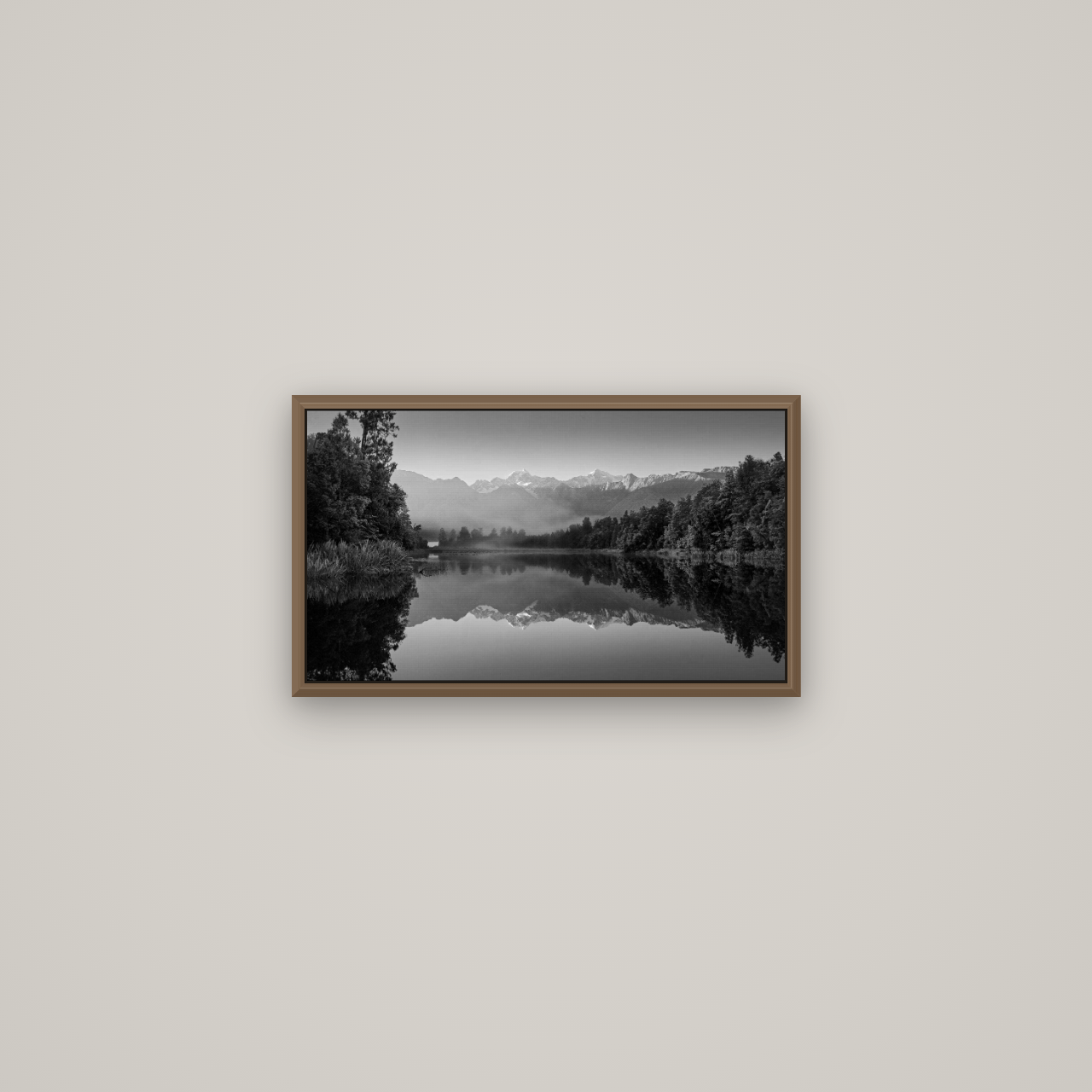 Mountain Majesty, West Coast, Basel Walnut, 53×30 cm. New Zealand fine art wall art by Stephen Milner.