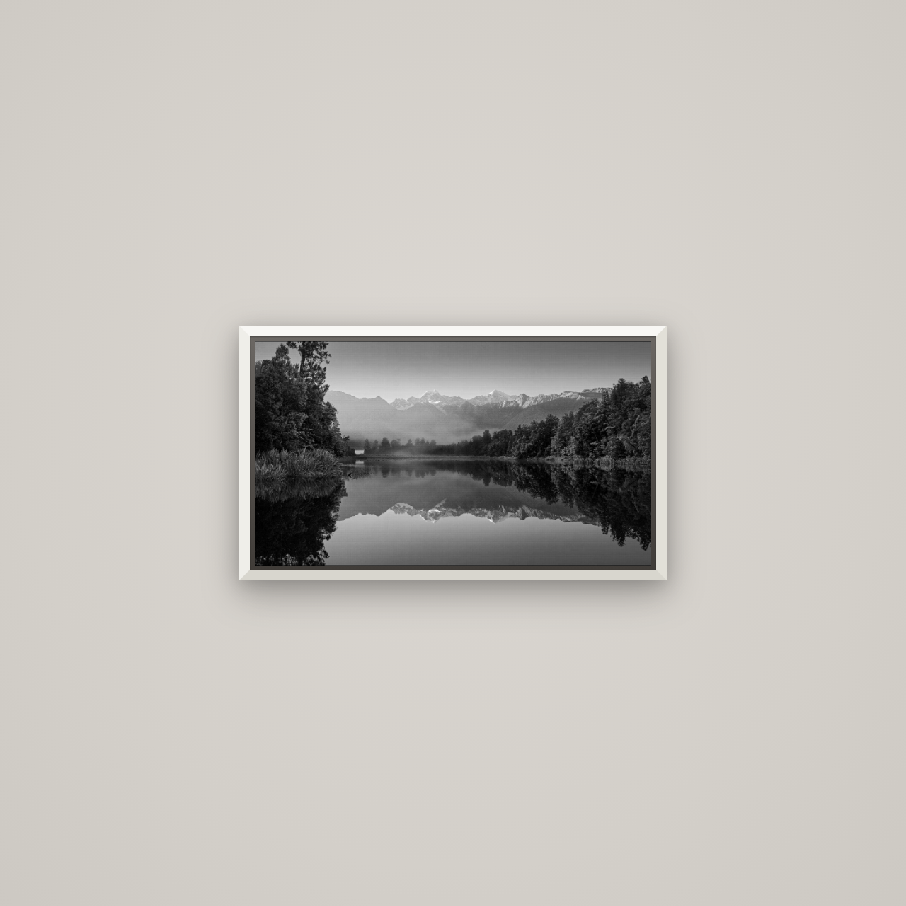 Mountain Majesty, West Coast — Basel White, 53×30 cm. New Zealand fine art wall art by Stephen Milner.