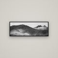 Mountain Mosaic, Arrowtown Crown Range — Basel Black, 113×40 cm. New Zealand fine art wall art by Stephen Milner.