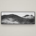 Mountain Mosaic, Arrowtown Crown Range — Basel Black, 198×70 cm. New Zealand fine art wall art by Stephen Milner.