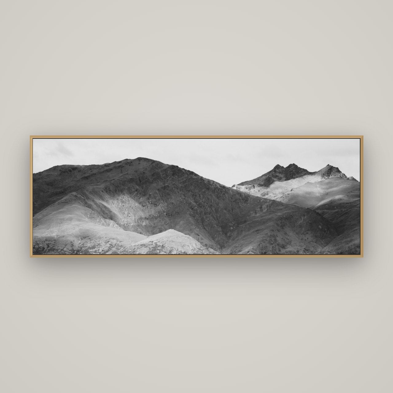 Mountain Mosaic, Arrowtown Crown Range, Basel Natural Oak, 170×60 cm. New Zealand fine art wall art by Stephen Milner.