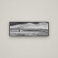 Mountain Retreat, Lake Tekapo — Basel Black, 113×40 cm. New Zealand fine art wall art by Stephen Milner.