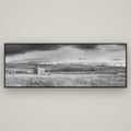 Mountain Retreat, Lake Tekapo — Basel Black, 198×70 cm. New Zealand fine art wall art by Stephen Milner.