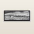 Mountain Retreat, Lake Tekapo — black float frame canvas, 152 × 56 cm. New Zealand fine art landscape wall art by Stephen Milner.