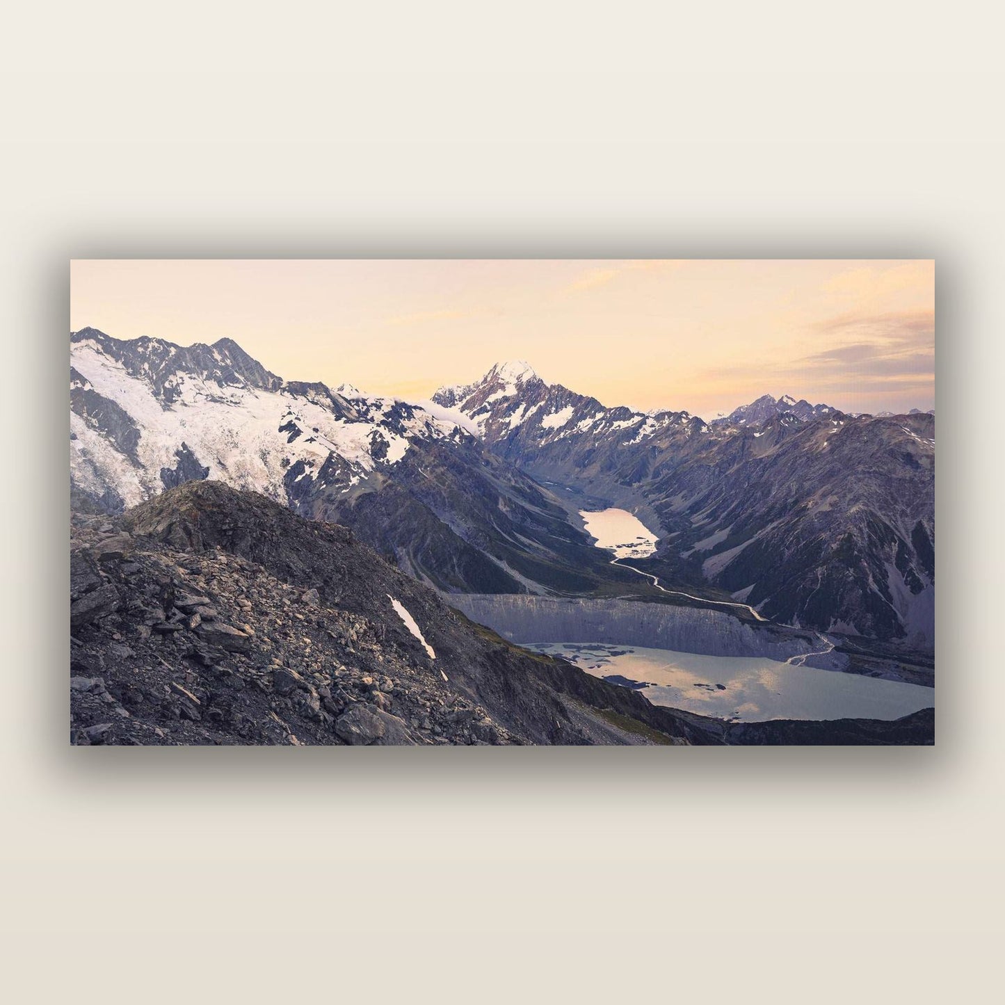 Mt. Cook Splendour, Mount Cook National Park — frameless acrylic glass print. New Zealand fine art landscape photography by Stephen Milner.