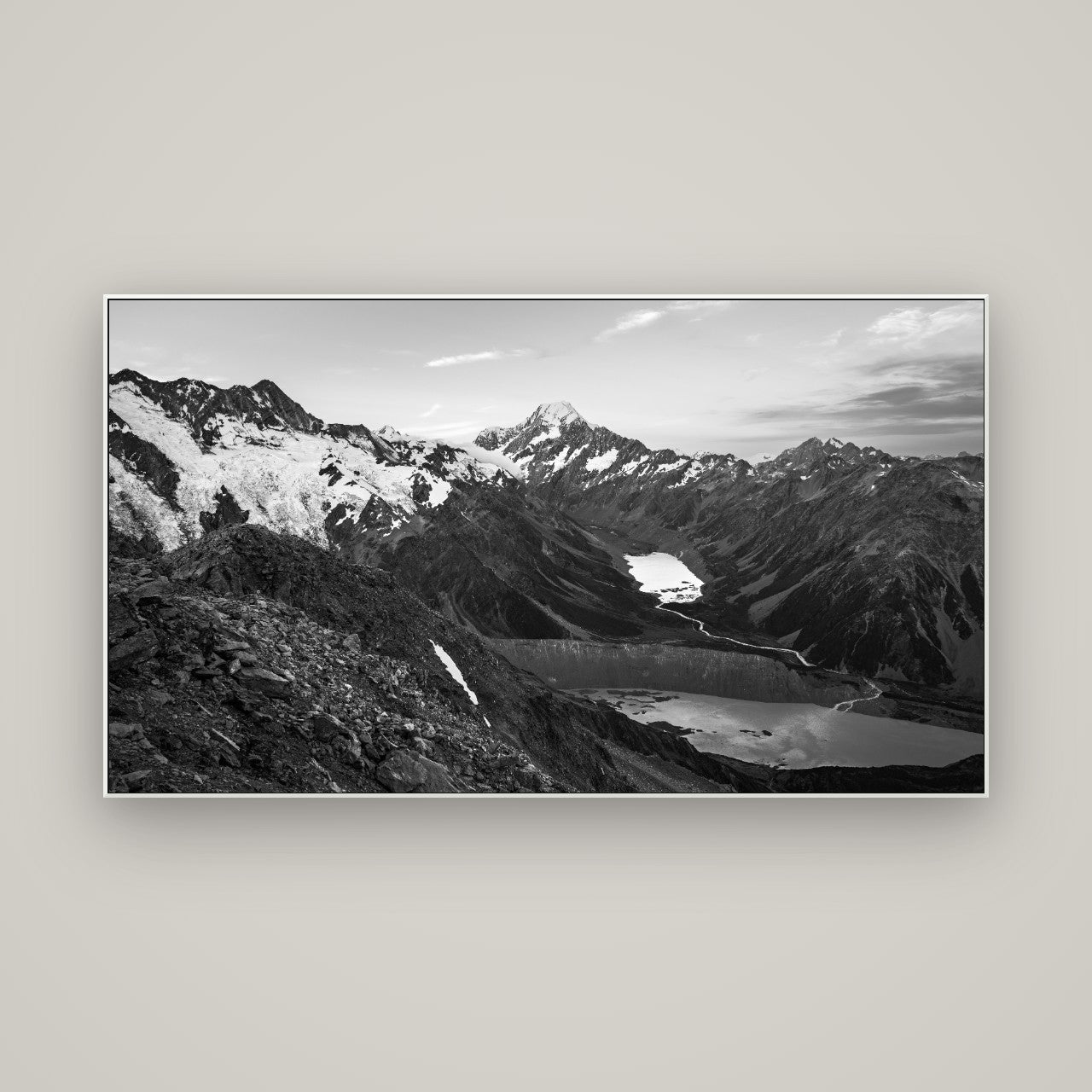 Mt. Cook Splendour, Mount Cook National Park — ArtBox White, 160×90 cm. New Zealand fine art wall art by Stephen Milner.