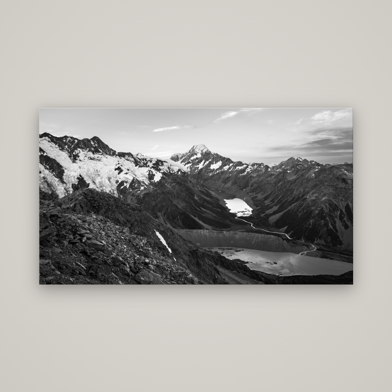 Mt. Cook Splendour, Mount Cook National Park — No frame, 160×90 cm. New Zealand fine art wall art by Stephen Milner.