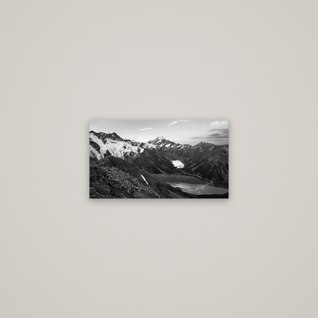 Mt. Cook Splendour, Mount Cook National Park — No frame, 53×30 cm. New Zealand fine art wall art by Stephen Milner.