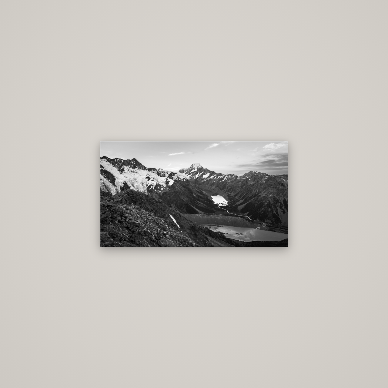 Mt. Cook Splendour, Mount Cook National Park — No frame, 64×36 cm. New Zealand fine art wall art by Stephen Milner.