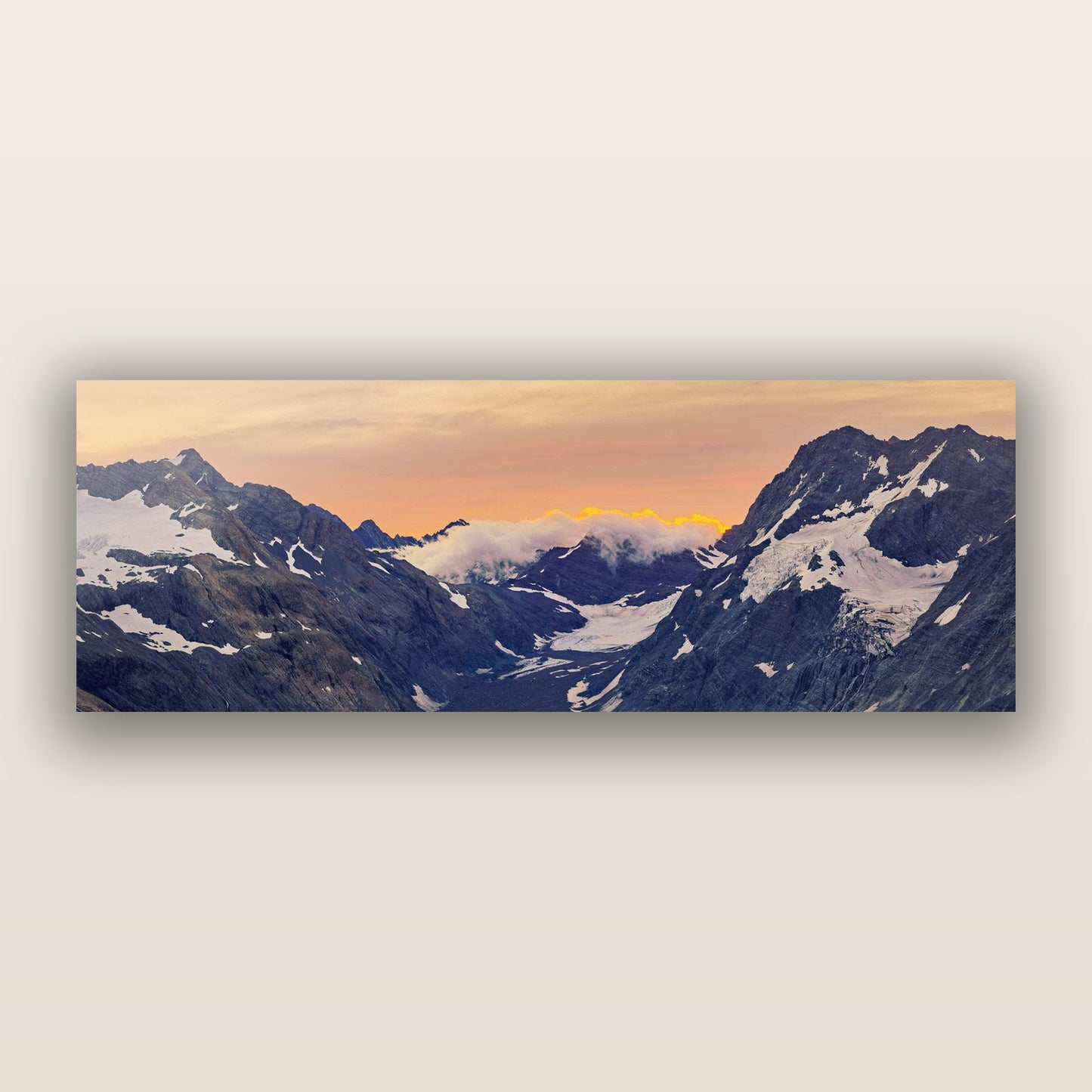 Mueller's Last Light, Mount Cook National Park — frameless acrylic glass print. New Zealand fine art landscape photography by Stephen Milner.