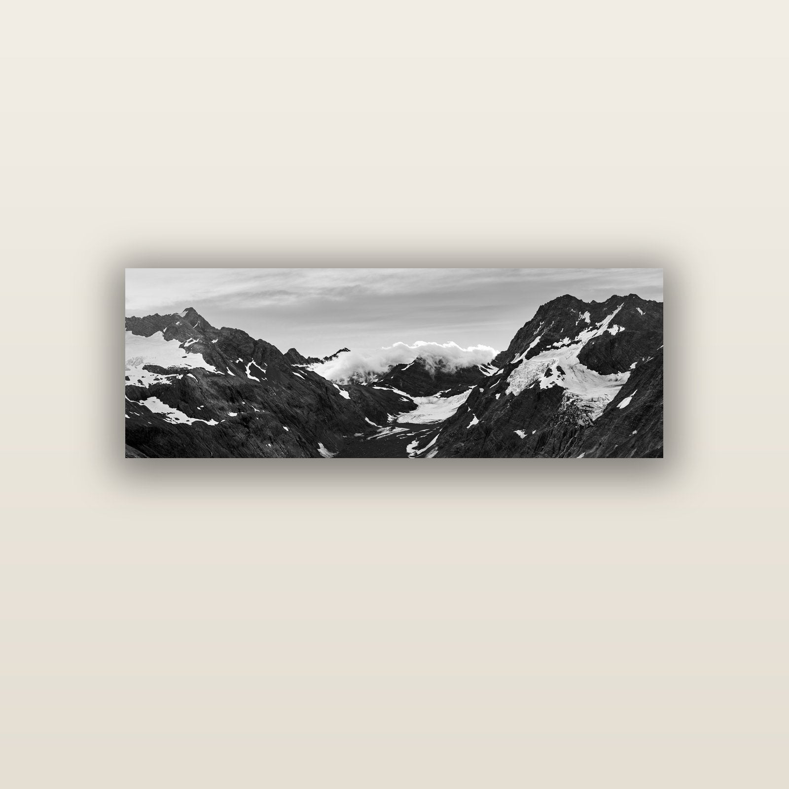 Mueller's Last Light, Mount Cook National Park — acrylic glass print, 122 × 41 cm. New Zealand fine art landscape wall art by Stephen Milner.