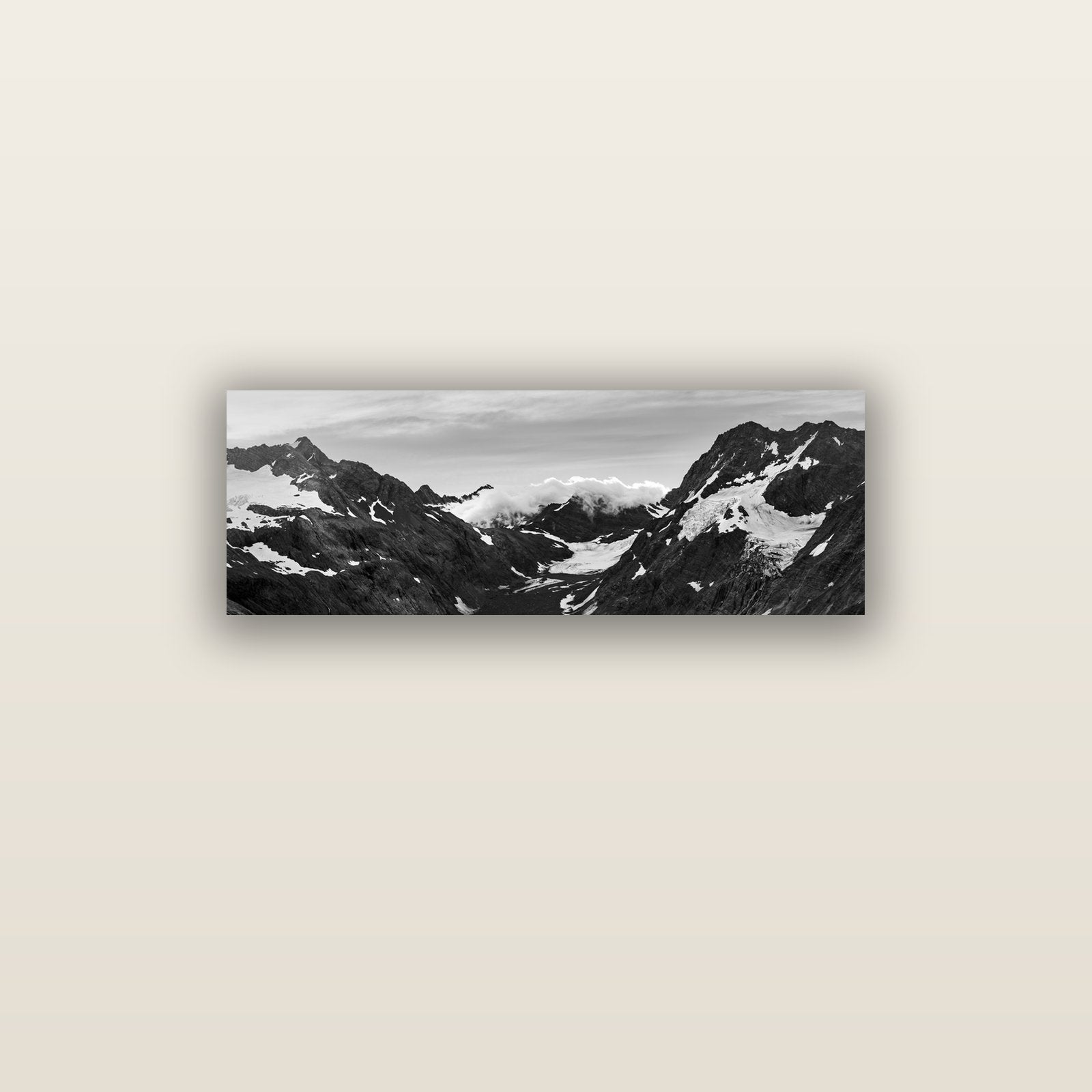 Mueller's Last Light, Mount Cook National Park — acrylic glass print, 91 × 30 cm. New Zealand fine art landscape wall art by Stephen Milner.