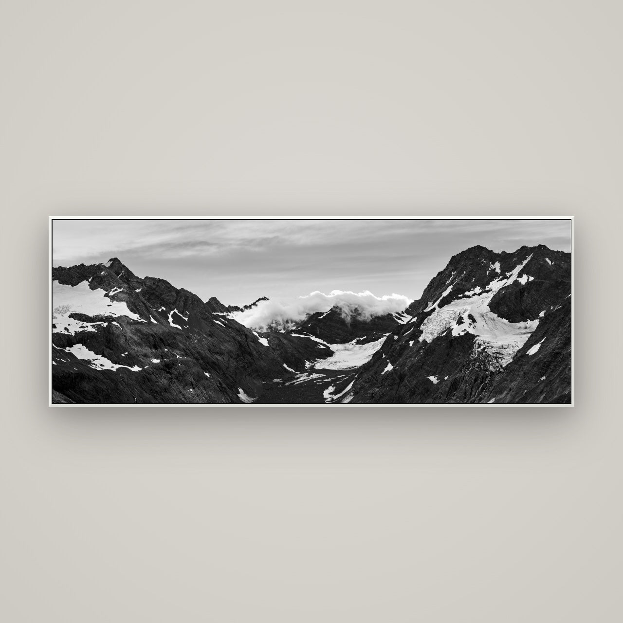 Mueller's Last Light, Mount Cook National Park — ArtBox White, 170×60 cm. New Zealand fine art wall art by Stephen Milner.